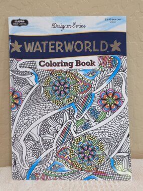 2020 Kappa Designer Series "WATERWORLD" Adult Coloring Craft Color Book - New!